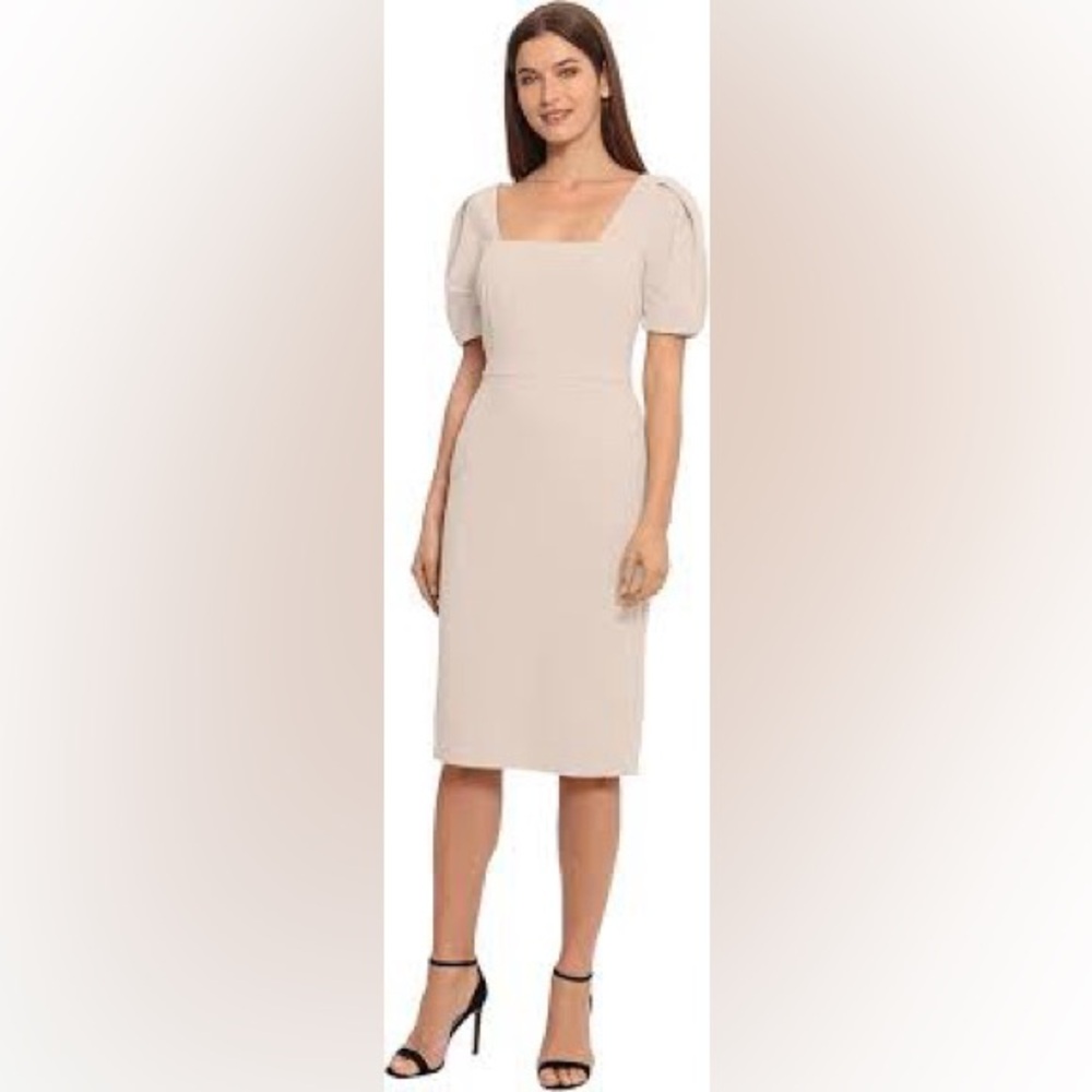 Maggy London Women's Short Sleeve Sheath Scuba Crepe Dress